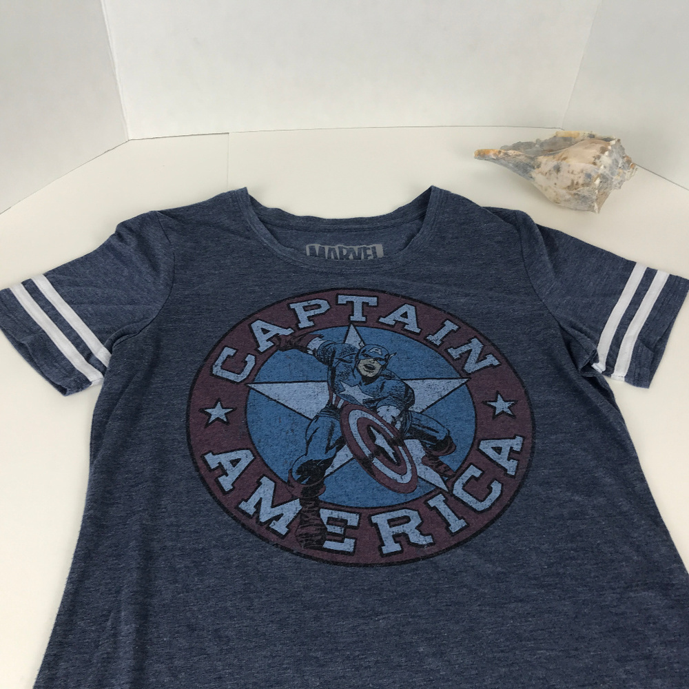 🌴 Marvel S Captain America Blue Grey T shirt